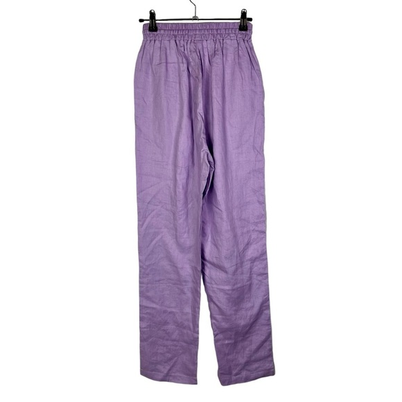 Beulah Lilac Purple Straight Leg Linen Pants S - Picture 3 of 5